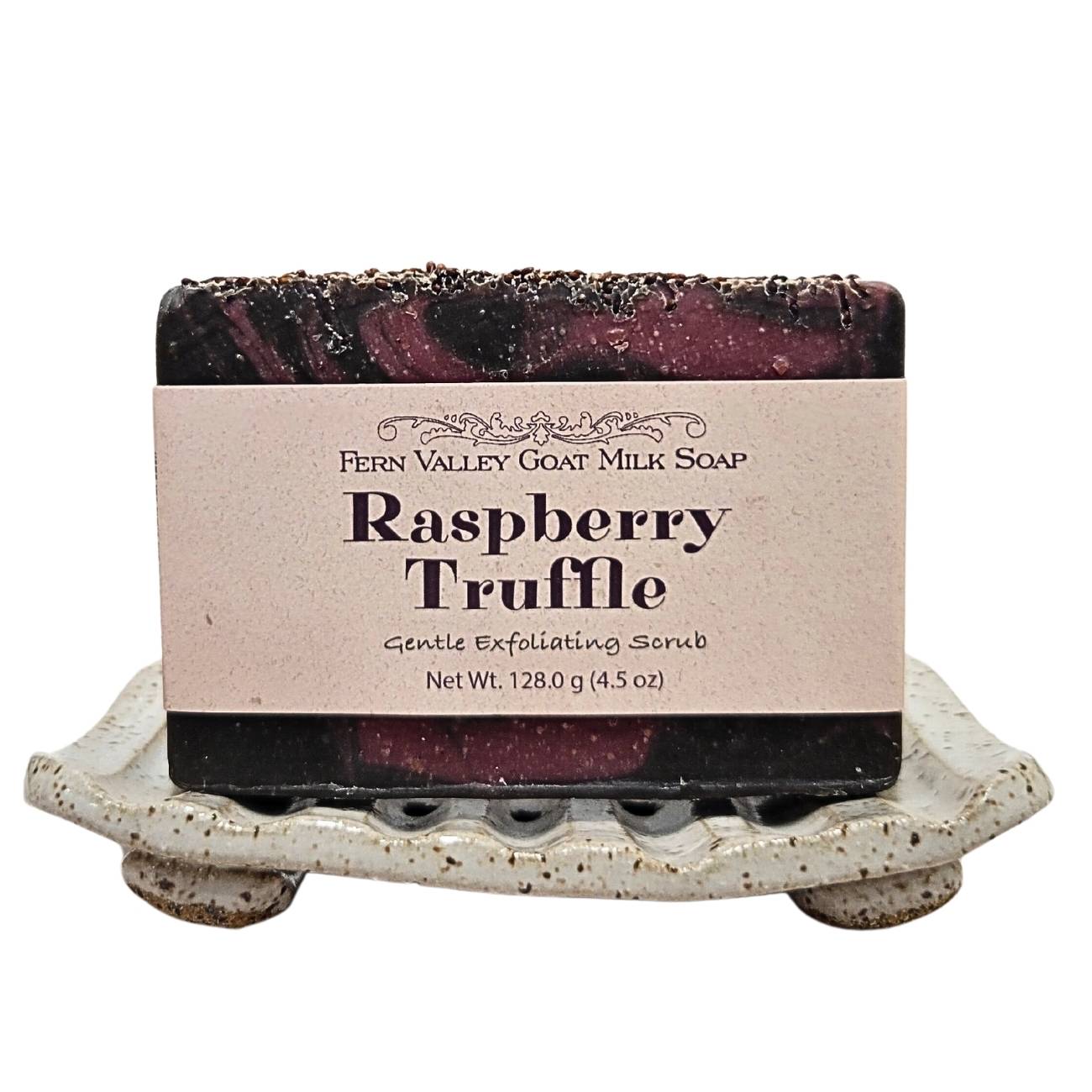 Savon au lait de chèvre naturel | Gommage exfoliant | Truffe framboise