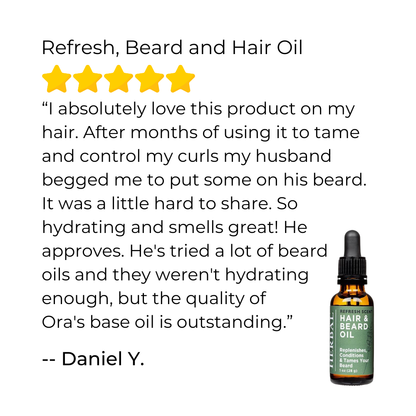 Aceite refrescante para barba y cabello