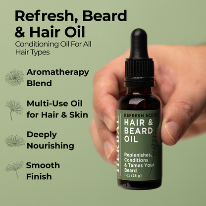 Aceite refrescante para barba y cabello