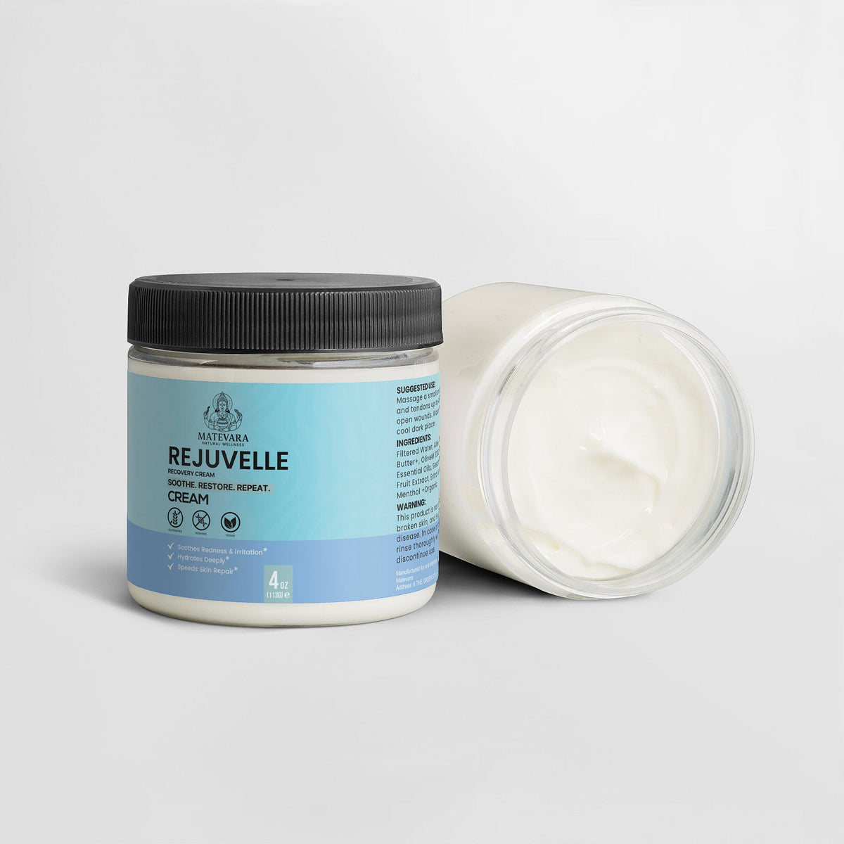 Rejuvelle Recovery Cream | Hydrating Skin Moisturizer | 4 oz