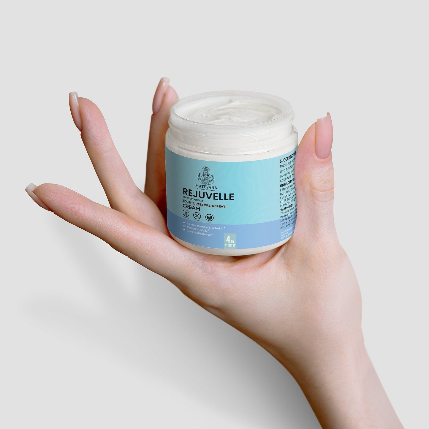 Rejuvelle Recovery Cream | Hydrating Skin Moisturizer | 4 oz