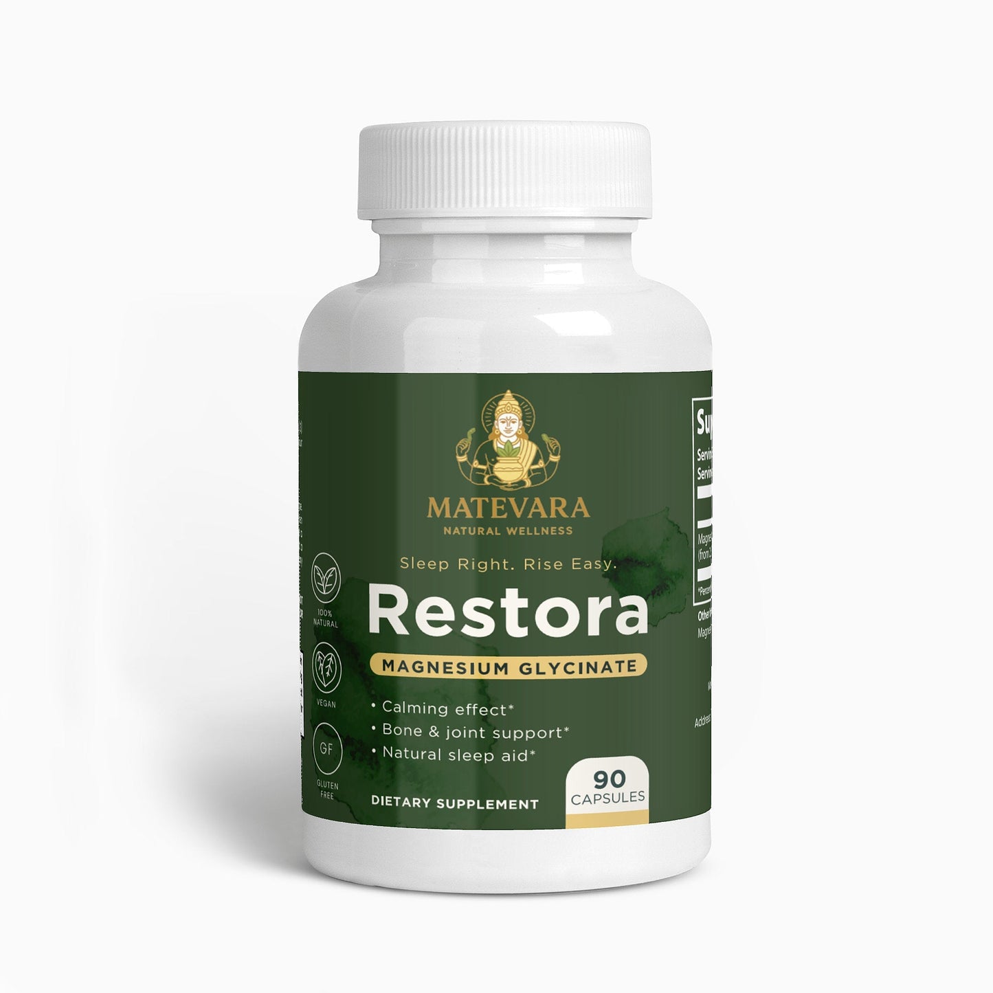 Restora Magnesium Glycinate | 90 Vegetarian Capsules