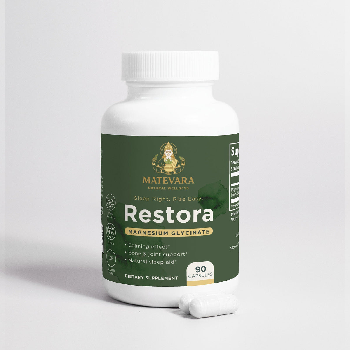 Restora Magnesium Glycinate | 90 Vegetarian Capsules