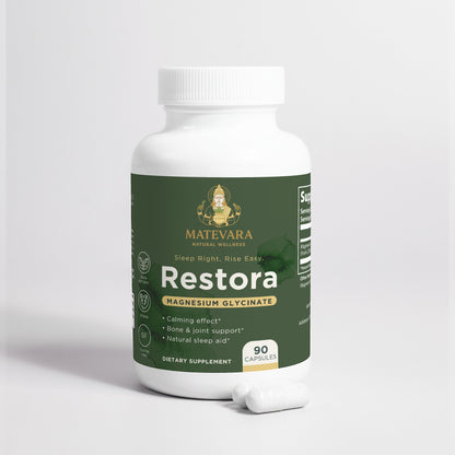 Restora Magnesium Glycinate | 90 Vegetarian Capsules