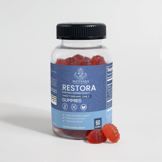 Restora Sleep Well Gummies | Melatonin, Passiflora & B6 Sleep Support | Adult Gummy Supplement | 60 Count Passion Fruit Flavor*