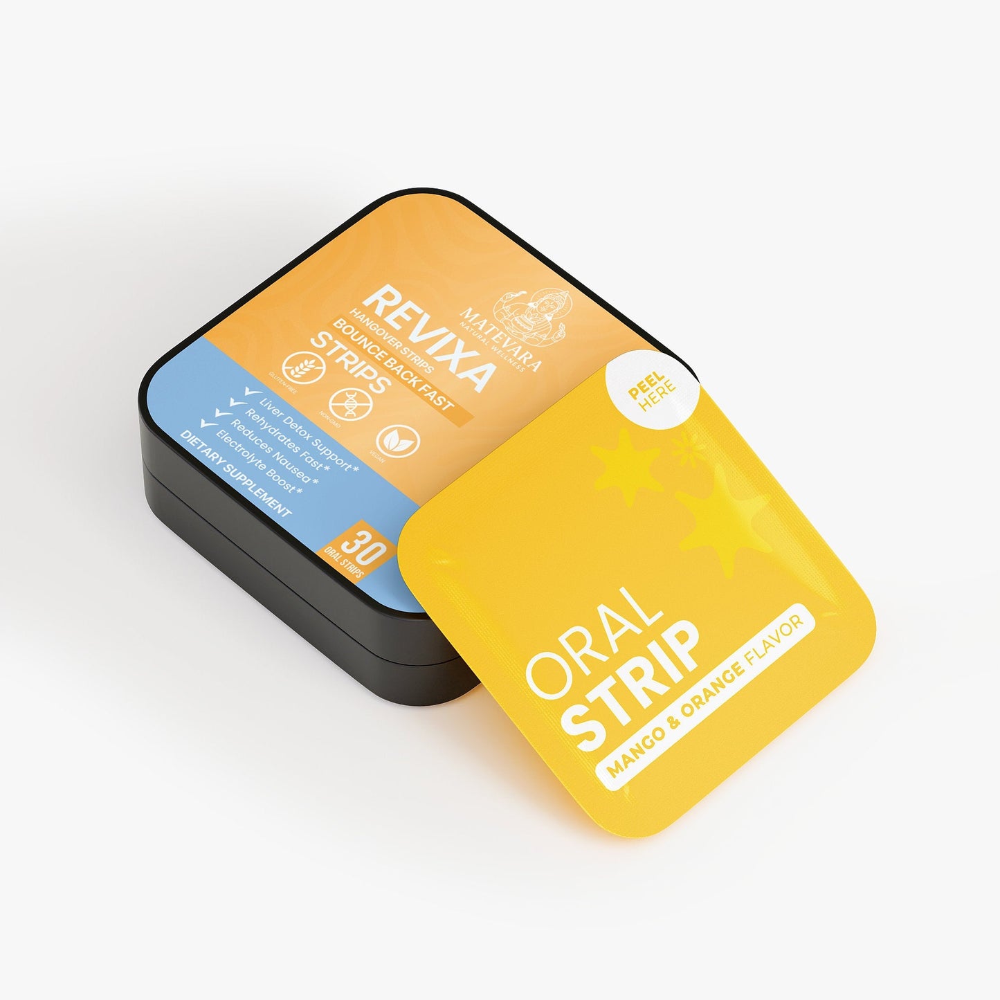 Revixa Hangover Strips | Ayurvedic Wellness Support with Curcumin & Botanicals | Oral Dissolving Strips | 30 Count Mango-Orange*