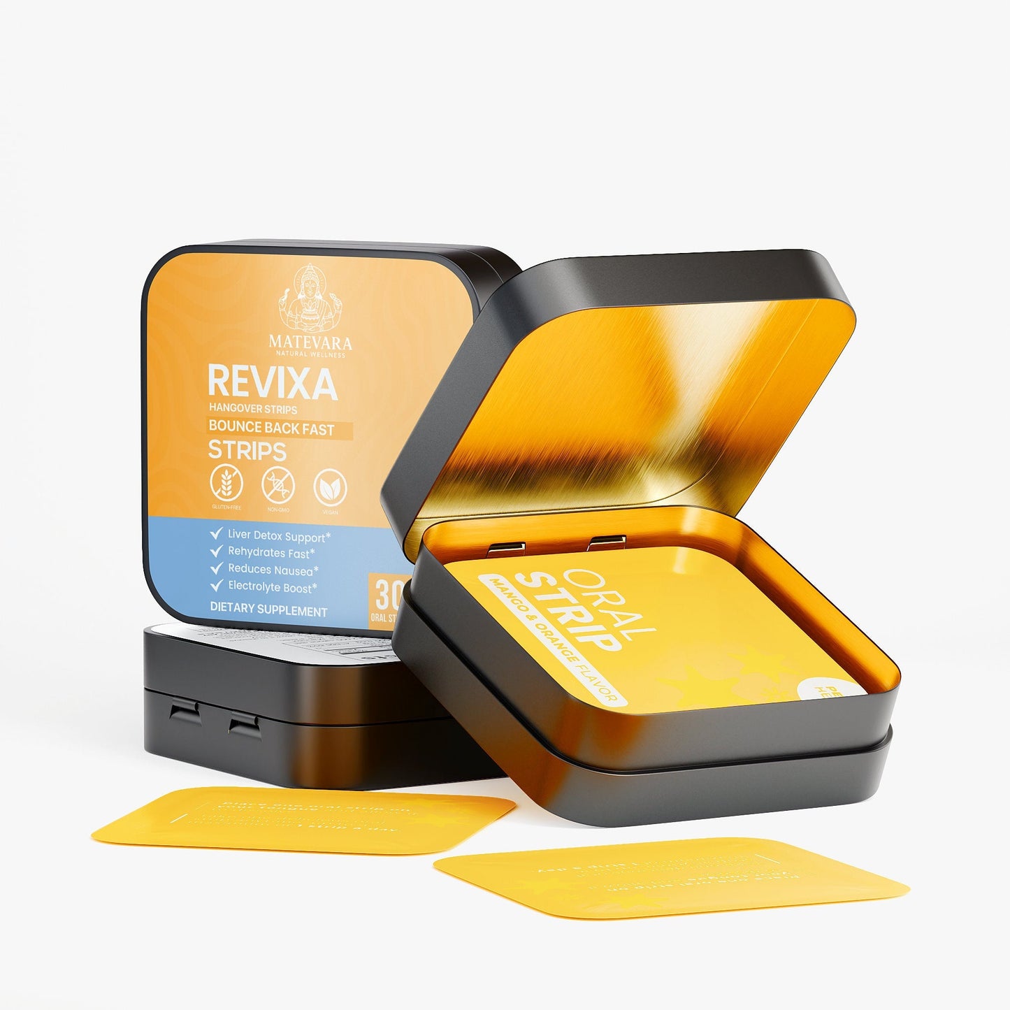 Revixa Hangover Strips | Ayurvedic Wellness Support with Curcumin & Botanicals | Oral Dissolving Strips | 30 Count Mango-Orange*