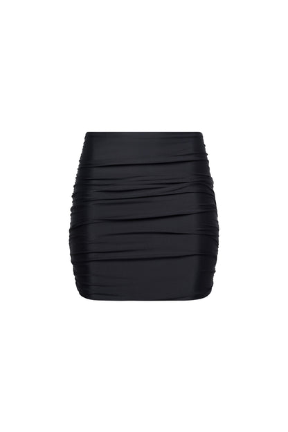 Rio Ruched Mini Skirt – Black