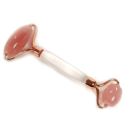 Rose Quartz Facial Roller (Clear Handel)