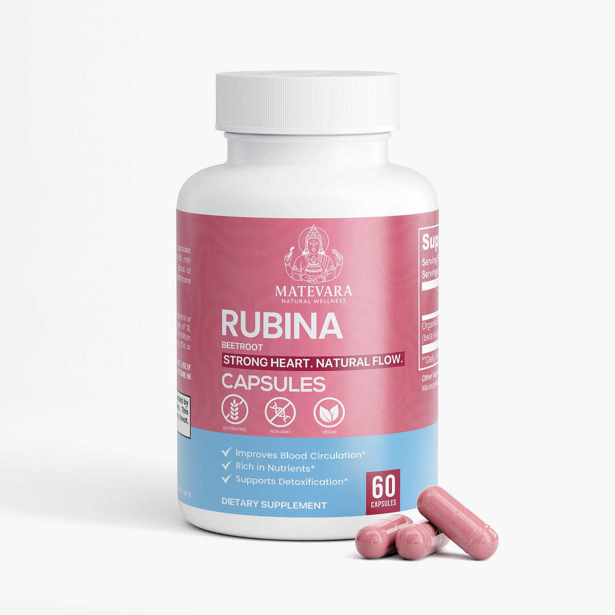 Rubina Organic Beetroot Capsules |Vegetarian Supplement | 60 Count