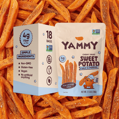 Salt & Pepper Chewy Dried Sweet Potato Sticks (Pack of 18)