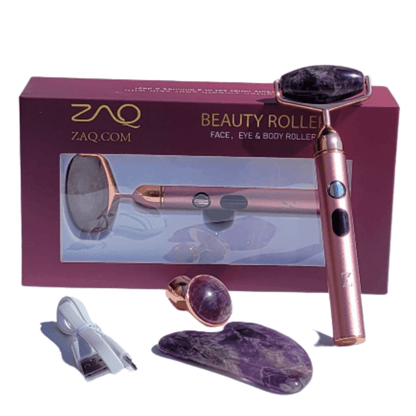 Sana Amethyst Vibrating Changeable Face Rollers w/ Gua Sha
