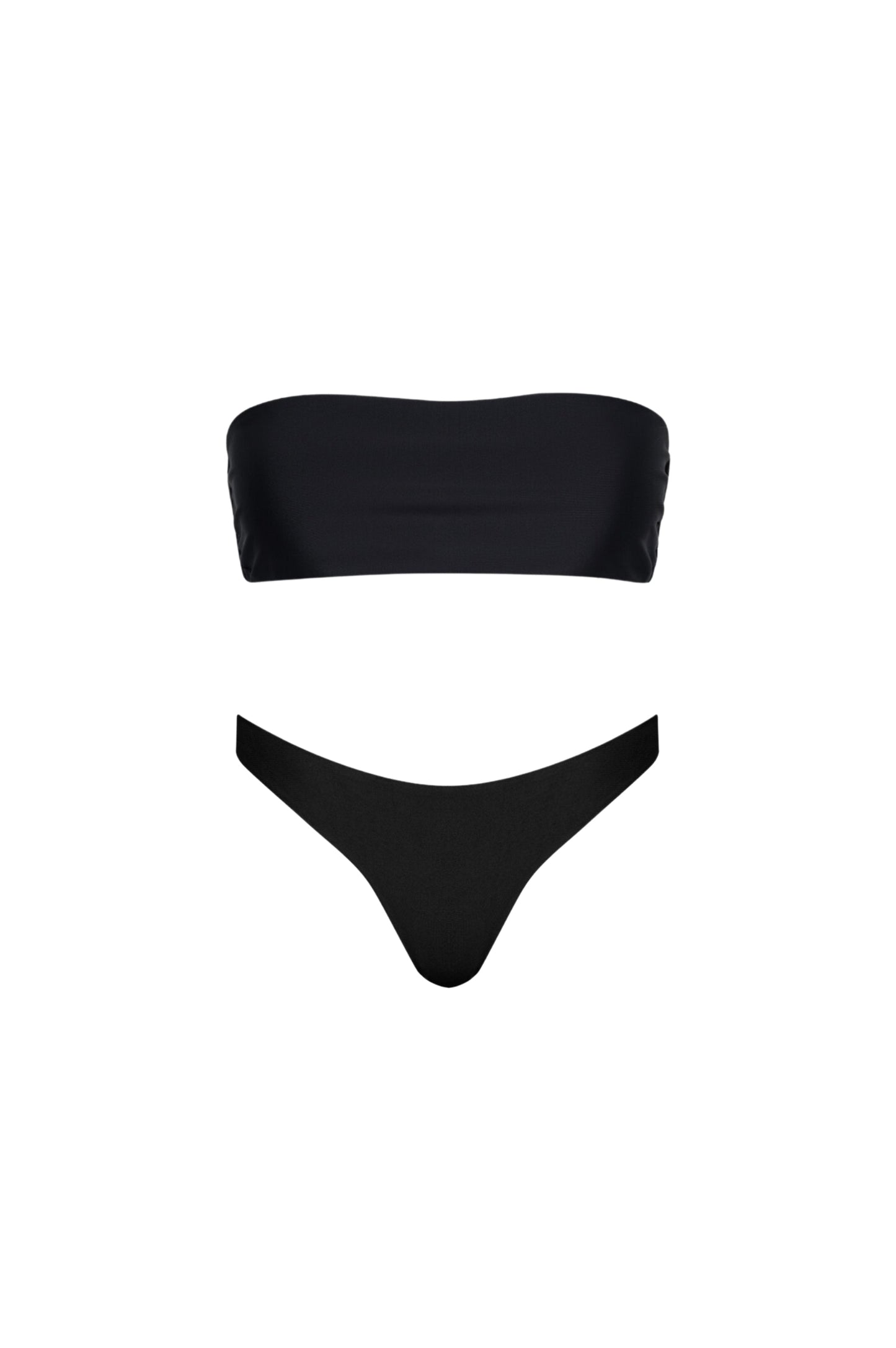 Santorini Seamless Bandeau Bikini Set – Black