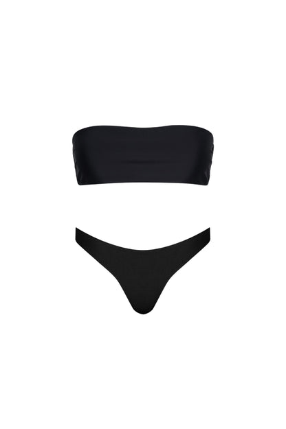 Santorini Seamless Bandeau Bikini Set – Black