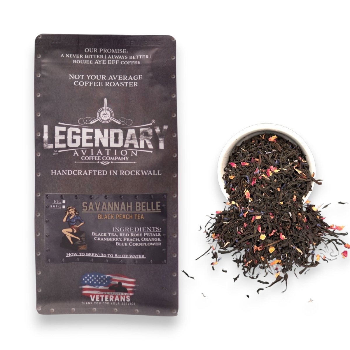 Savannah Belle | Té de melocotón negro en hojas sueltas