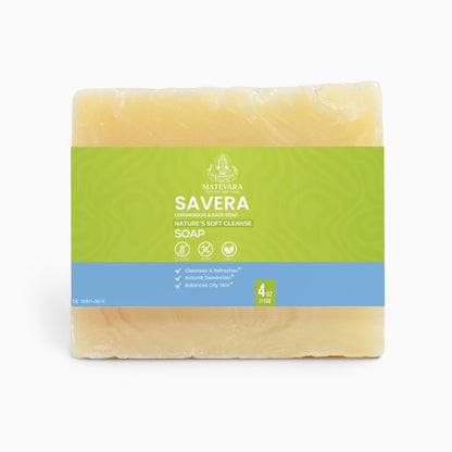 Savera Lemongrass & Sage Soap | Gentle Cleansing Bar for Sensitive Skin | 4 oz