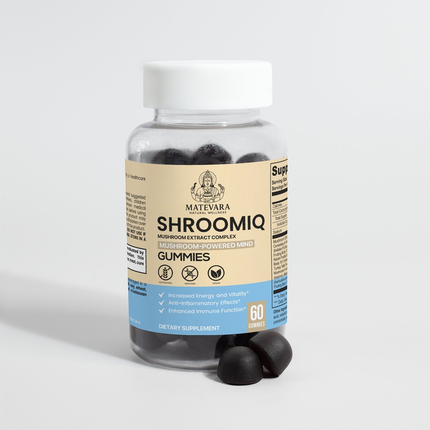 ShroomIQ Mushroom Extract Complex | 10 Mushroom Blend with Lion's Mane & Reishi | Gummies | 60 Count*
