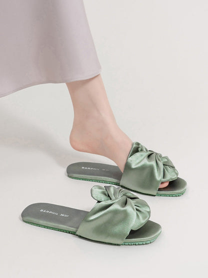 Silky Satin Bow Slippers | Daily Health & Beauty