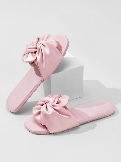 Silky Satin Bow Slippers | Daily Health & Beauty