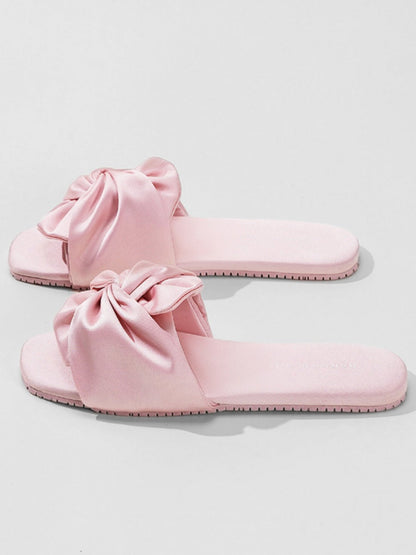 Silky Satin Bow Slippers | Daily Health & Beauty