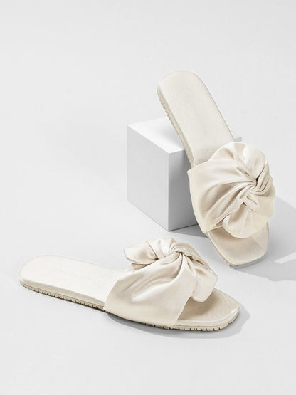Silky Satin Bow Slippers | Daily Health & Beauty