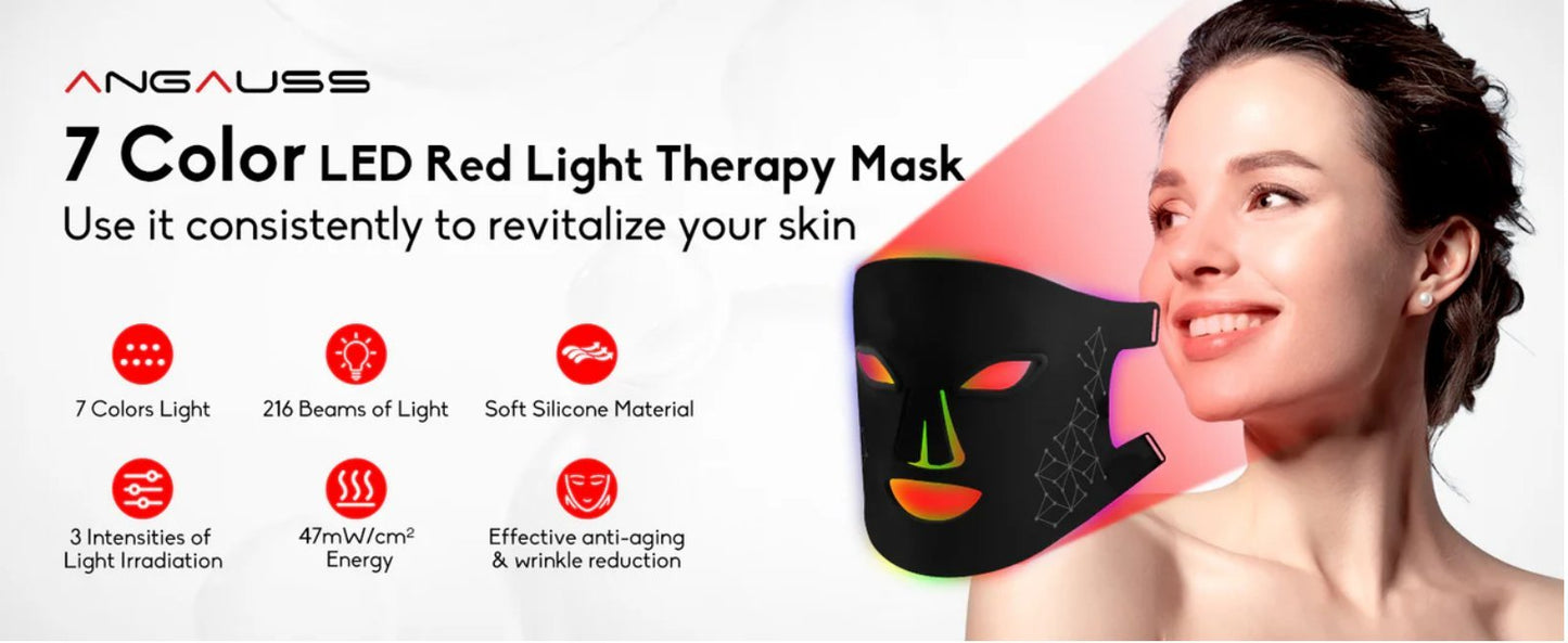 Skin Care Rejuvenating LED Face Mask with 216 light chips and 7 Colors | Daily Health & Beauty