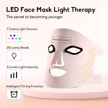 Skin Care Rejuvenating LED Face Mask with 216 light chips and 7 Colors | Daily Health & Beauty
