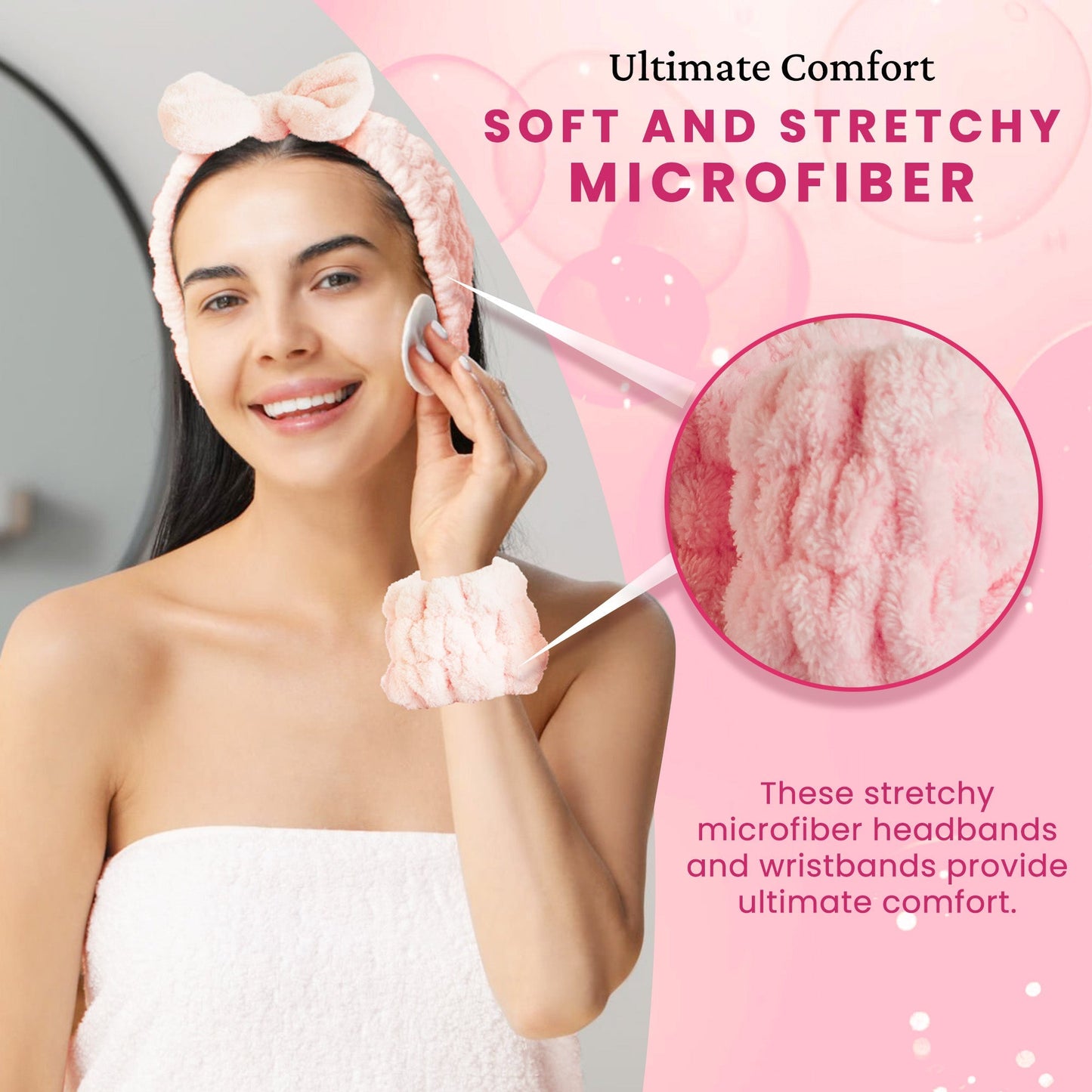 Skincare Headband & Wristband Set | Ultra-Soft, No-Drip Spa Tool