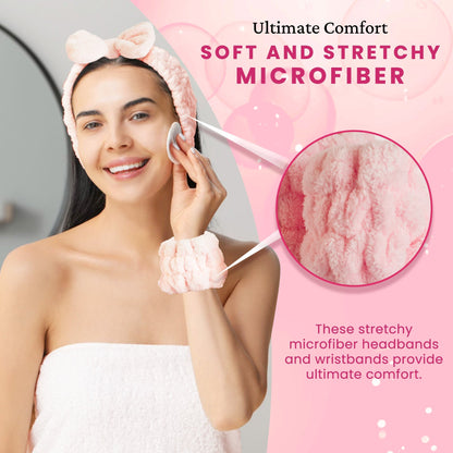 Skincare Headband & Wristband Set | Ultra-Soft, No-Drip Spa Tool