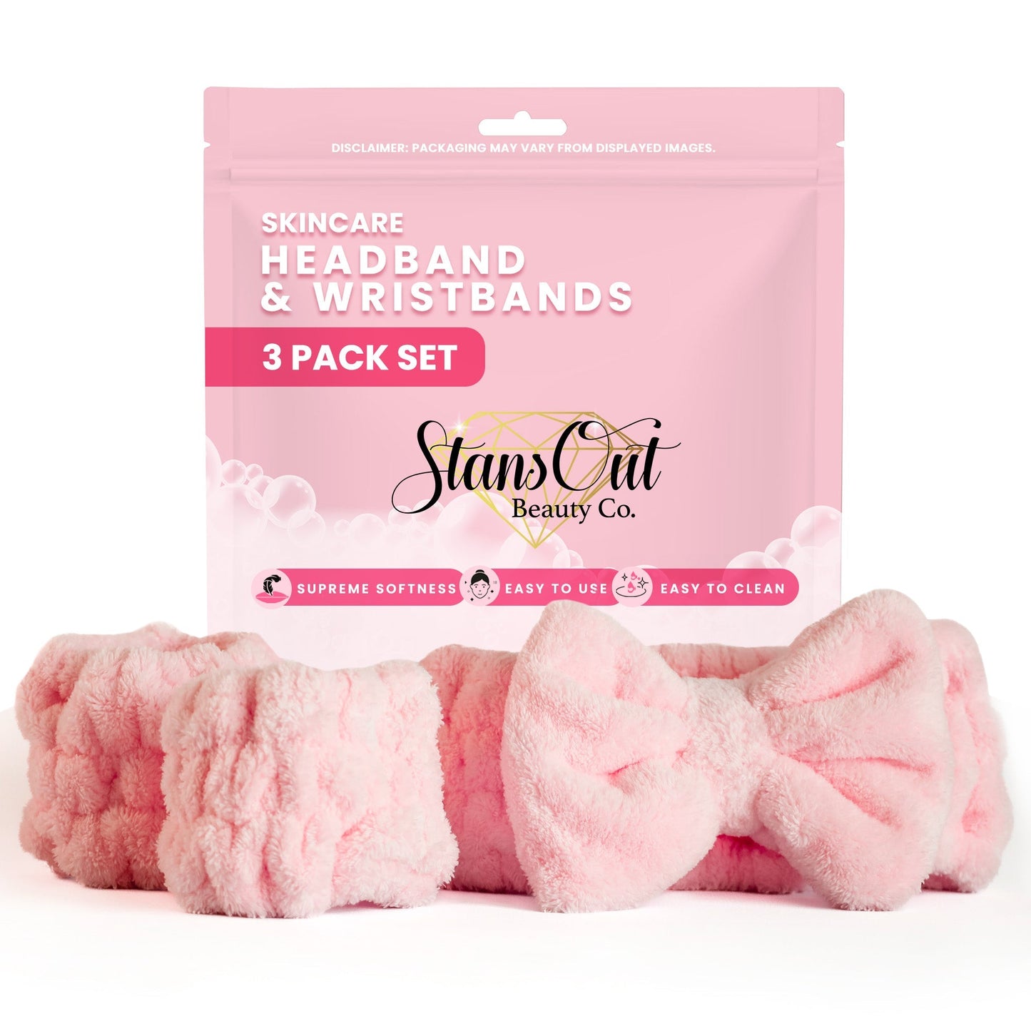 Skincare Headband & Wristband Set | Ultra-Soft, No-Drip Spa Tool