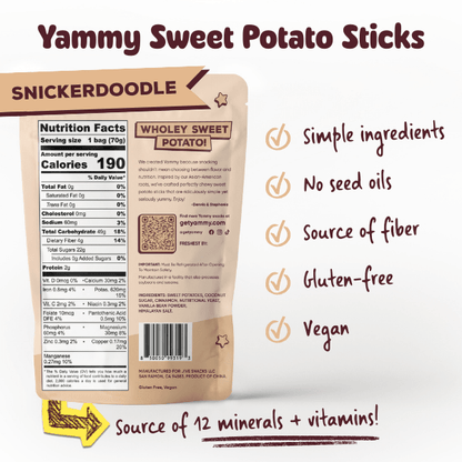 Snickerdoodle Chewy Dried Sweet Potato Sticks (Pack of 5)