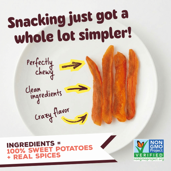 Snickerdoodle Chewy Dried Sweet Potato Sticks (Pack of 18)