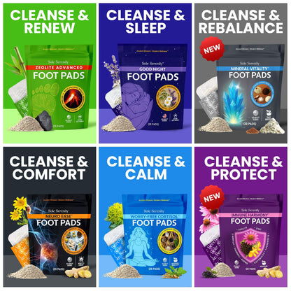 Sole Serenity 2-in-1 Detox Foot Pads - Zeolite, Ginger, Wormwood