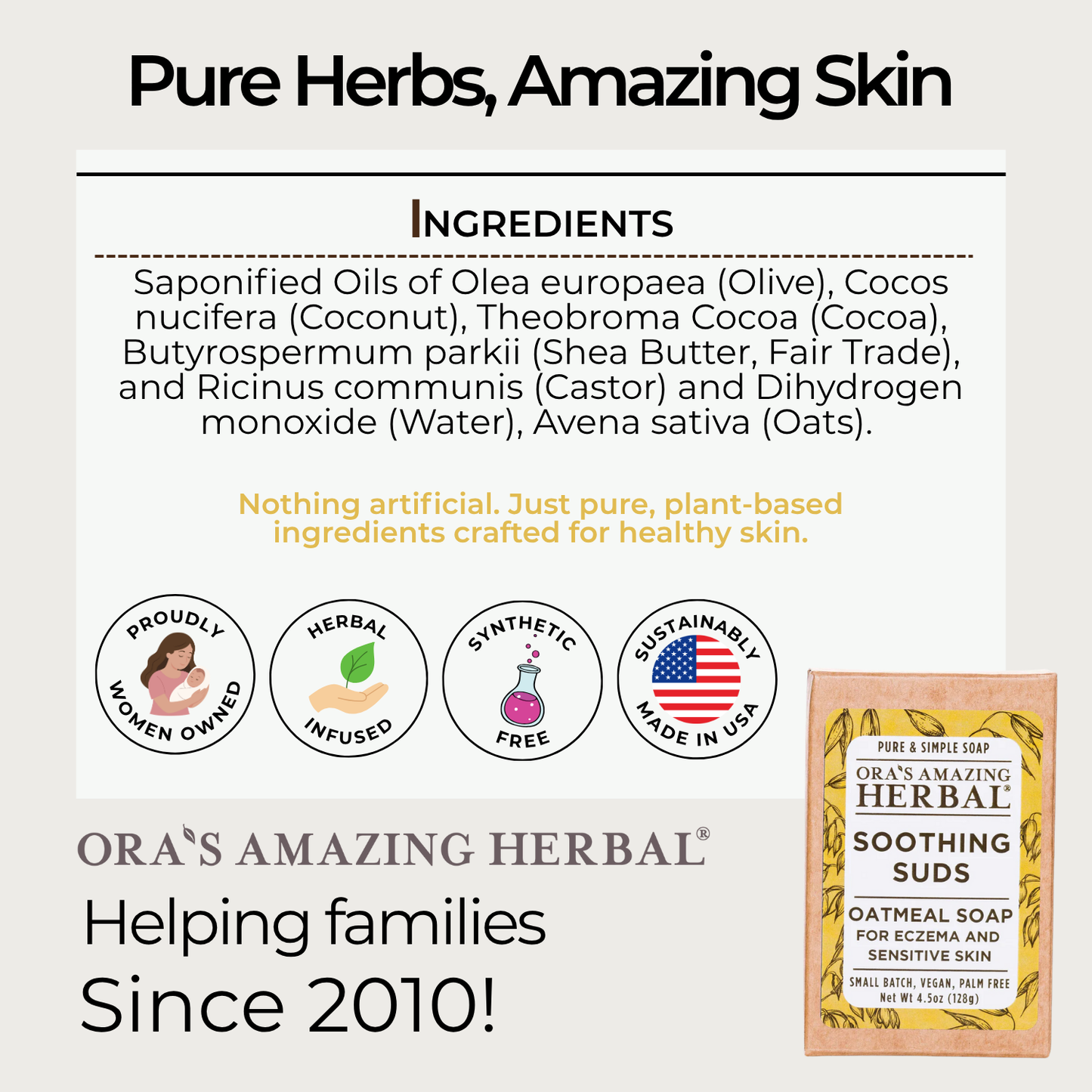 Soothing Suds Oatmeal Soap for Eczema & Sensitive Skin