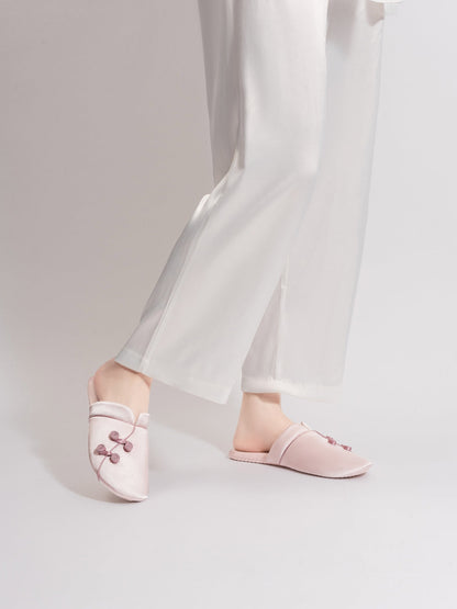 Chaussons style asiatique à boucle de col Qipao