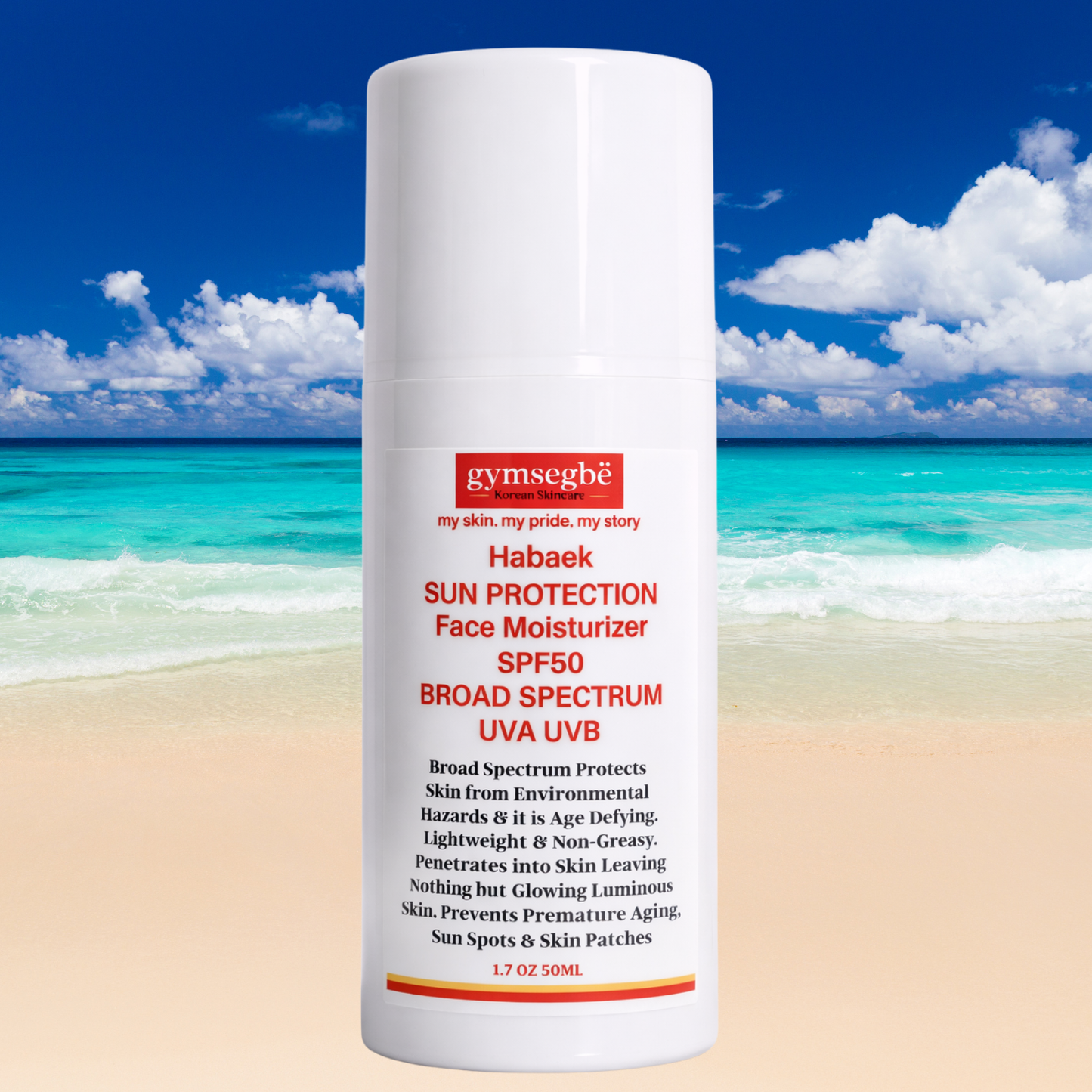 Crème Hydratante Visage Habaek Protection Solaire SPF50 | Peptides | Niacinamide
