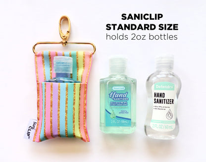 White Leopard SaniClip Hand Sanitizer Holder