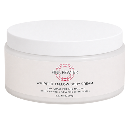 Grass-Fed Tallow Body Cream with Lavender & Vanilla – Deep Moisturizer for Dry Skin, 8.82 oz (250 g)