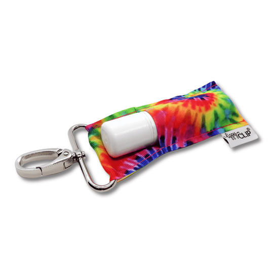 Tie Dye LippyClip KISS for larger lip balms, essential oil rollers, etc. | Daily Health & Beauty
