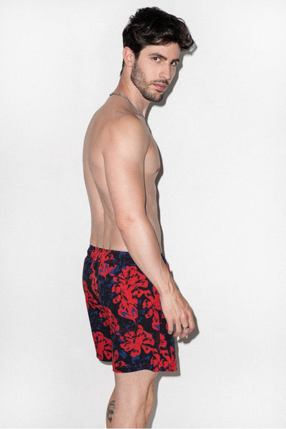 Tulum 5-Inch Swim Trunk – Red Vintage Floral