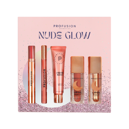Nude Glow 5 PC Lip & Blush Set