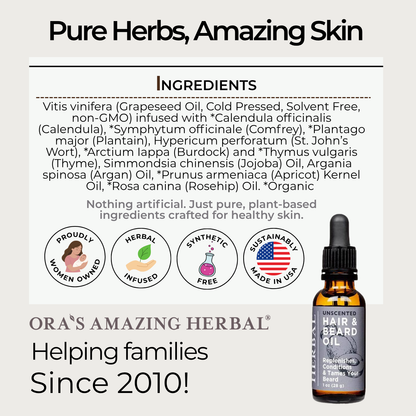 Unscented, Beard and Hair Oil