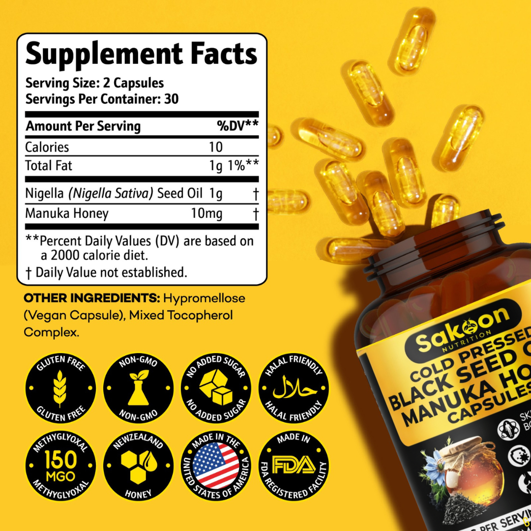 Black Seed Oil & Manuka Honey Capsules