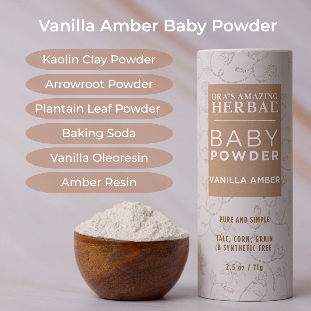Talc Free Baby Powder, Real Vanilla Amber
