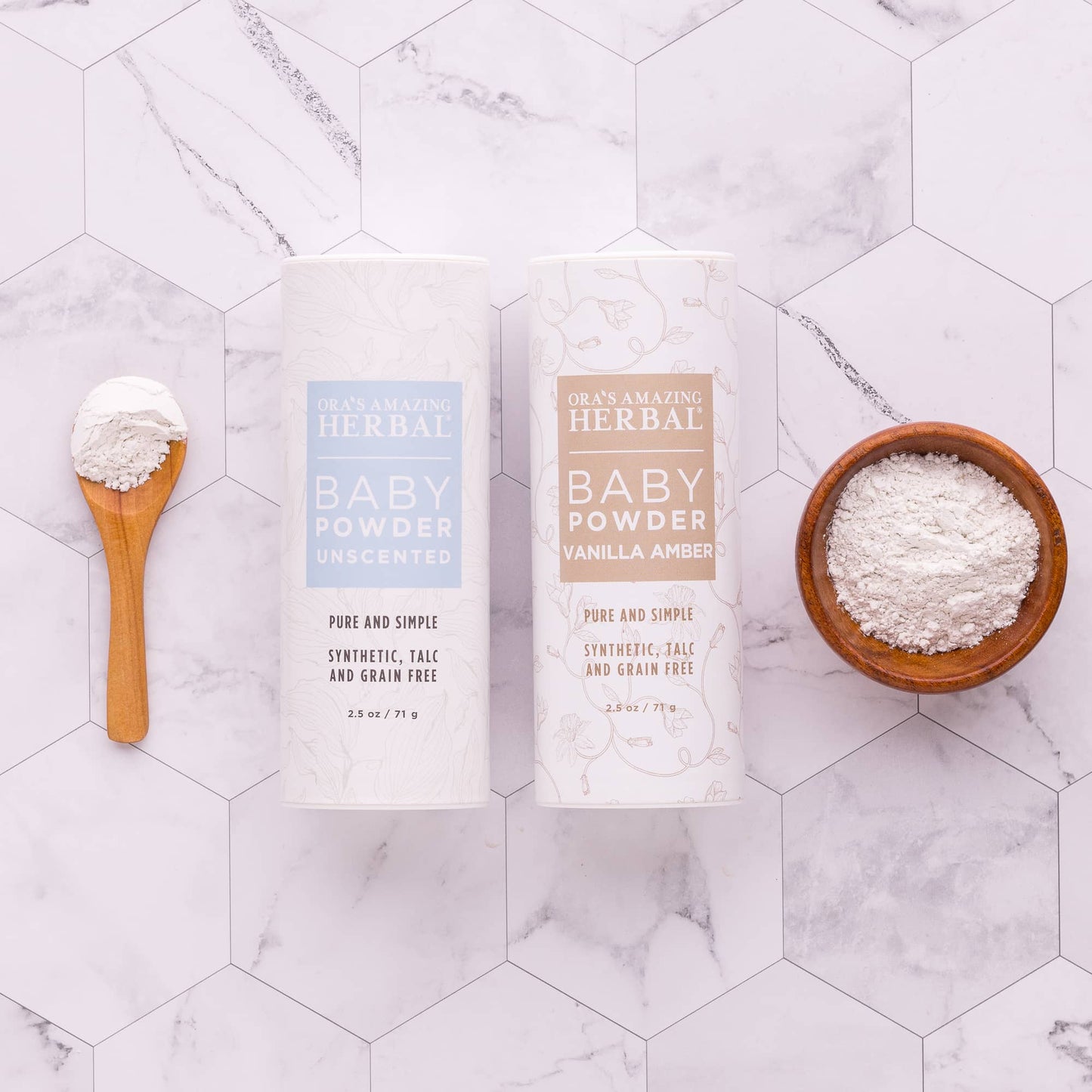 Talc Free Baby Powder, Real Vanilla Amber