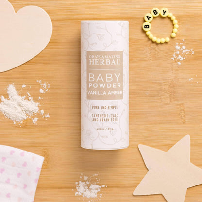 Talc Free Baby Powder, Real Vanilla Amber