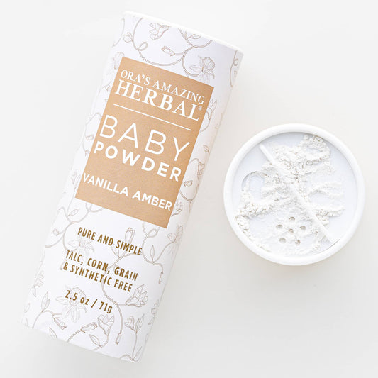 Talc Free Baby Powder, Real Vanilla Amber