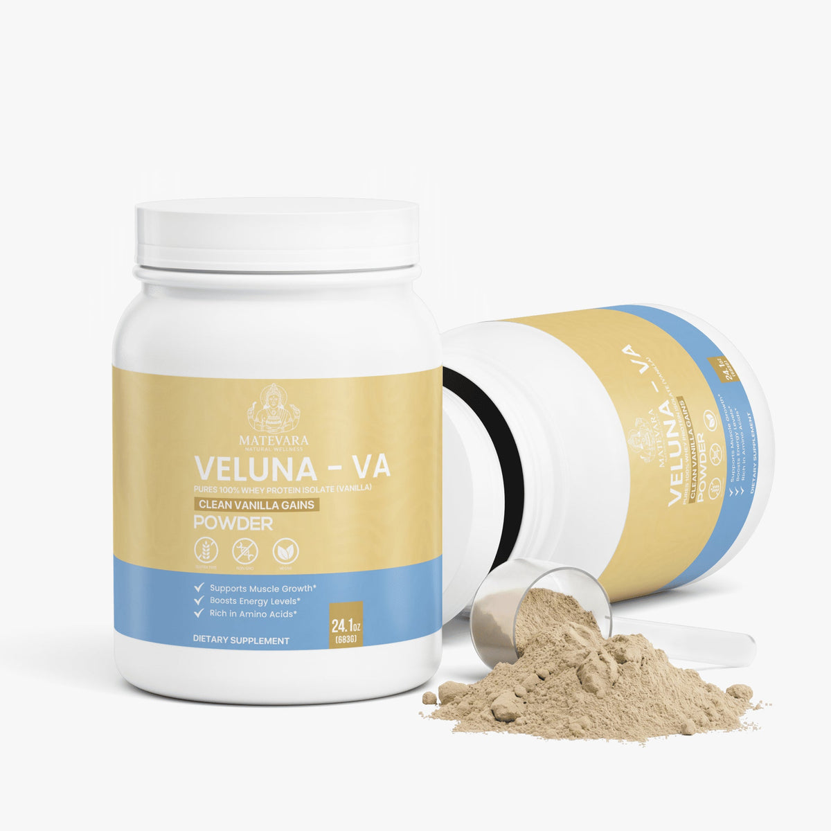 Veluna VA Pure3 Whey Protein Isolate Powder |24.1oz (683g)