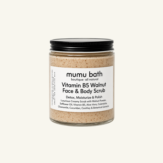 Exfoliante facial y corporal de nuez con vitamina B5