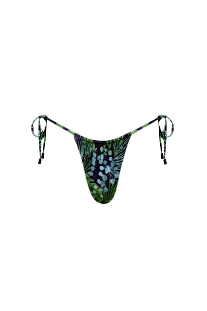 Waikiki Side Tie Bikini Bottom – Green Palm